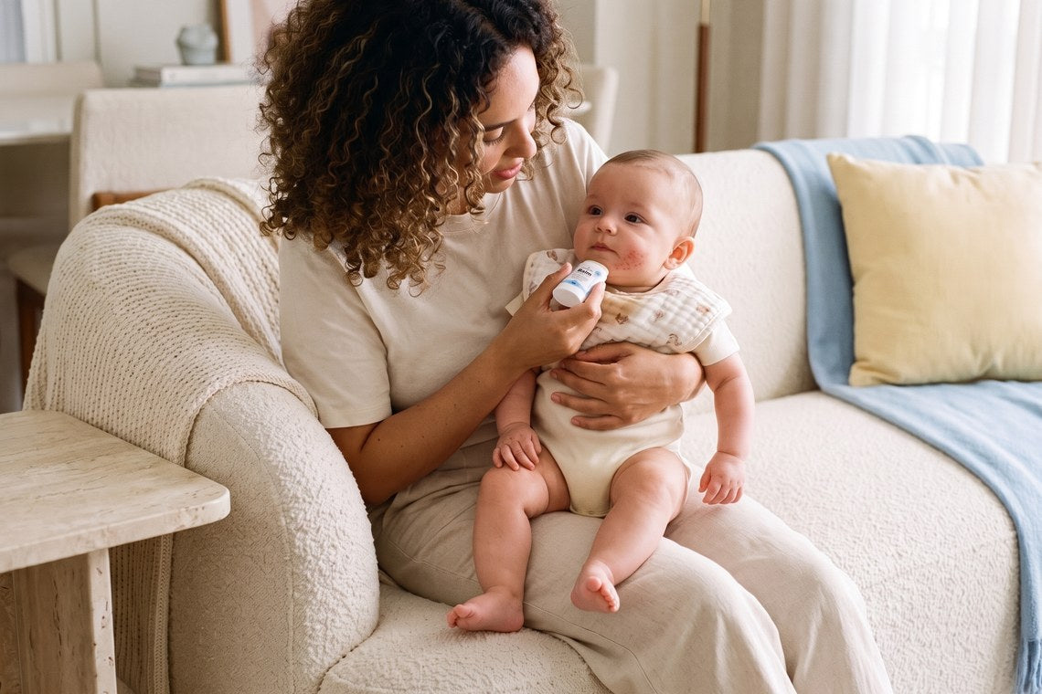 Assadura de saliva no bebê: como proteger queixo e bochechas