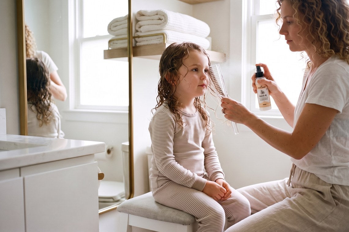 Leave-in no cabelo da criança: com que idade usar